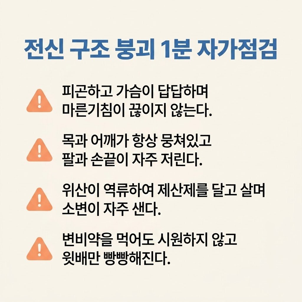 만성질환 원인 횡격막 마비 골반 불균형 가위열림자세 나비효과