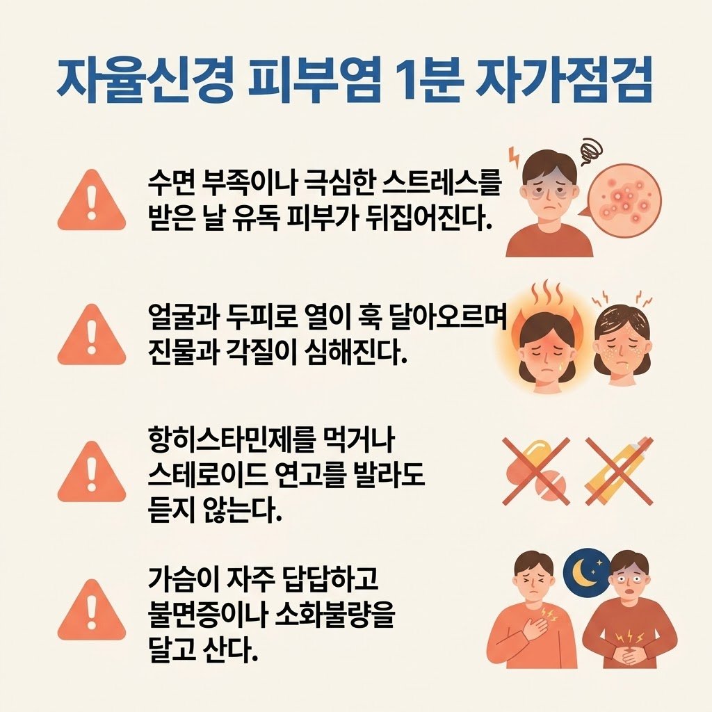 스트레스성 피부염 지루성피부염 아토피 자율신경실조증 증상 자가진단