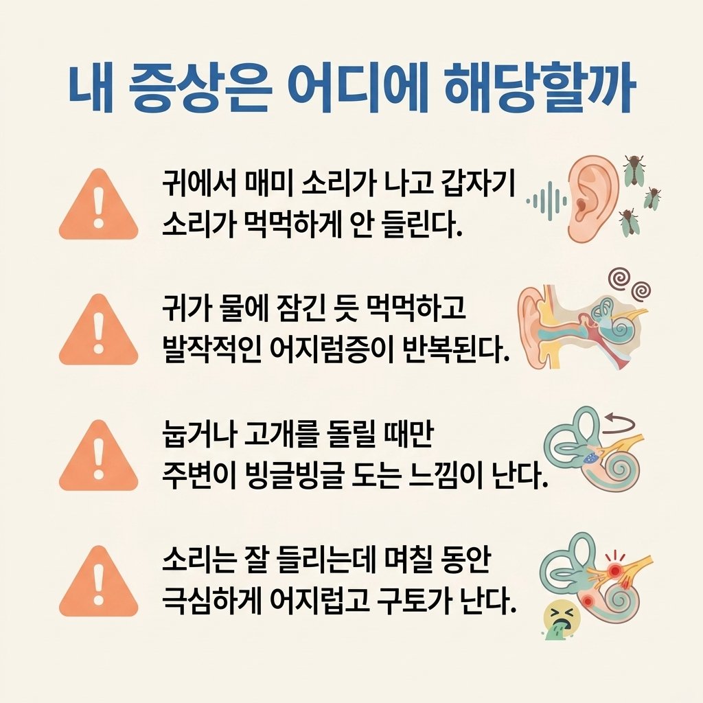 이비인후과 어지럼증 이명 자가진단 증상 체크리스트
