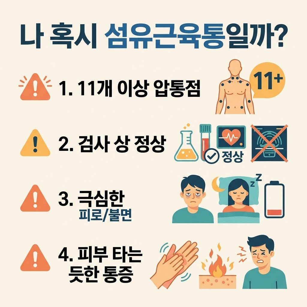 섬유근육통 증상 자가진단 다발성 압통점 불면증 수면장애