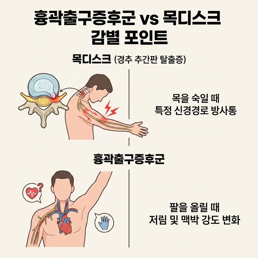 흉곽출구증후군 목디스크 감별 이미지