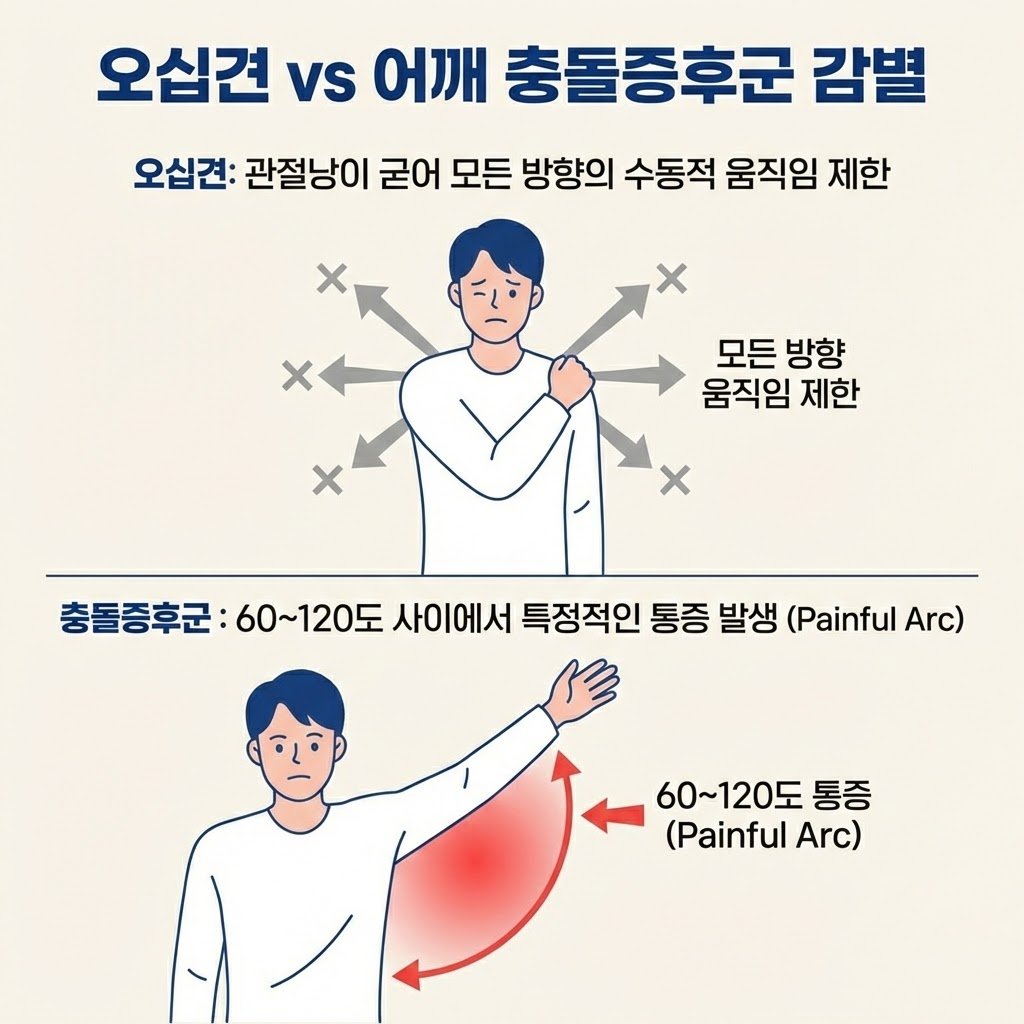 오십견 어깨 충돌증후군 감별 진단
