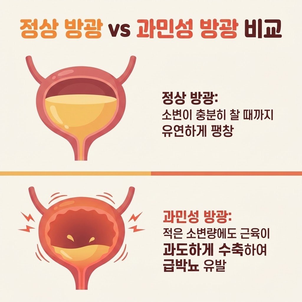 정상 방광 과민성 방광 비교 빈뇨 절박뇨