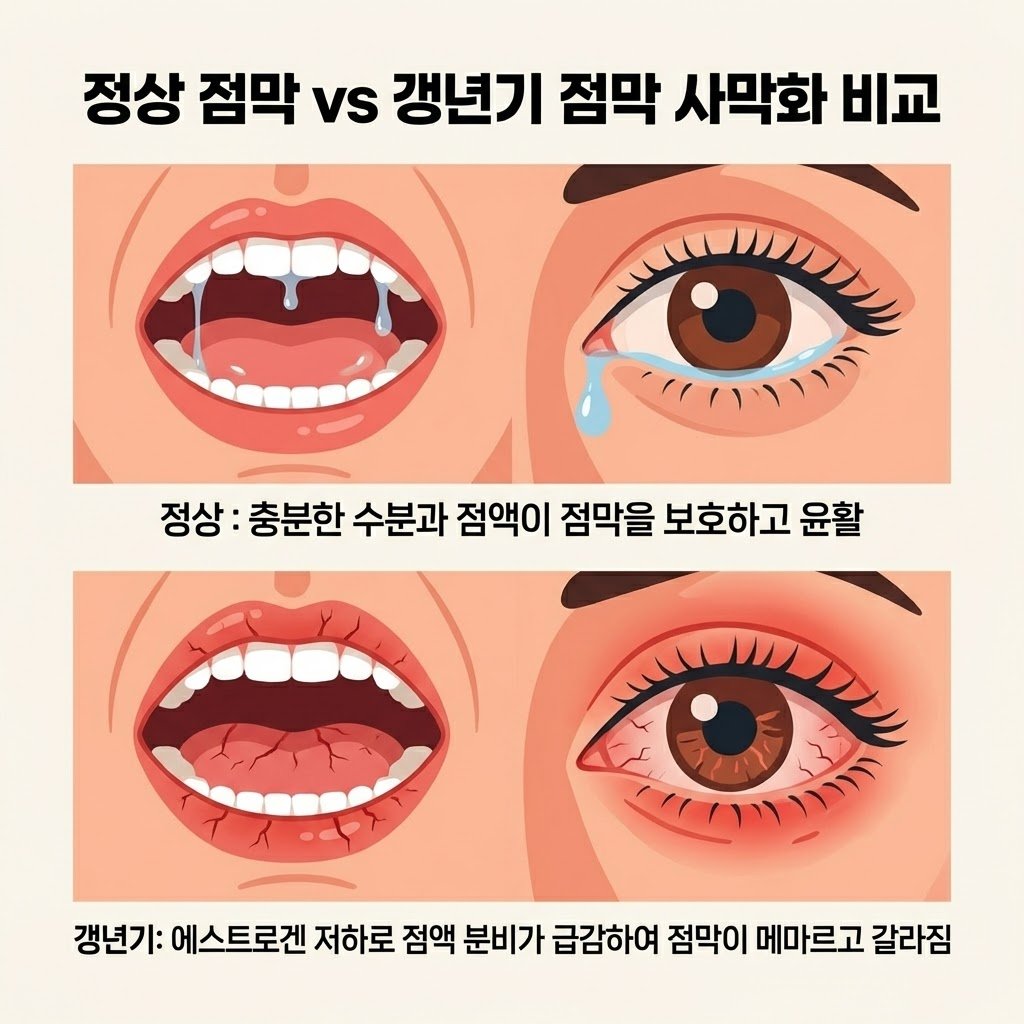 정상 점막 구강작열감증후군 안구건조증 사막화 점막
