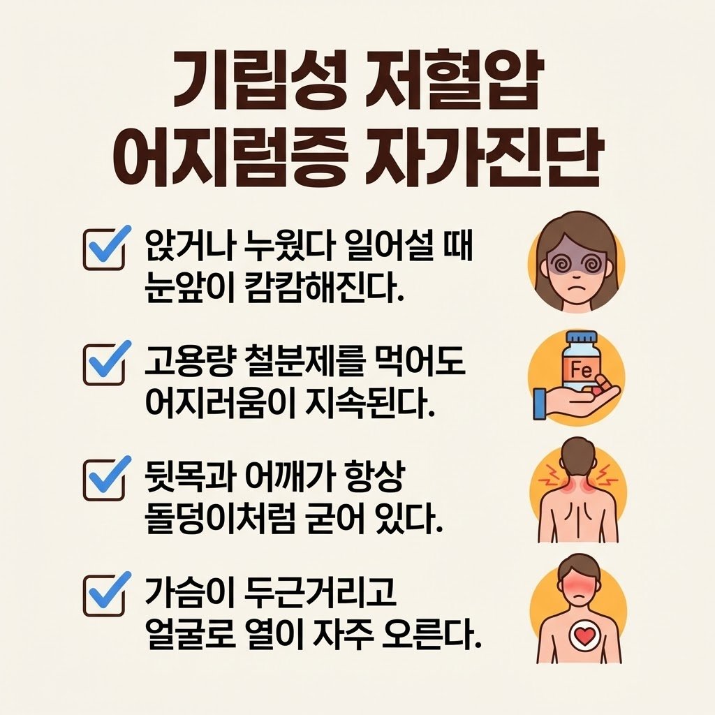 기립성 저혈압 자가진단 자율신경 실조증 증상