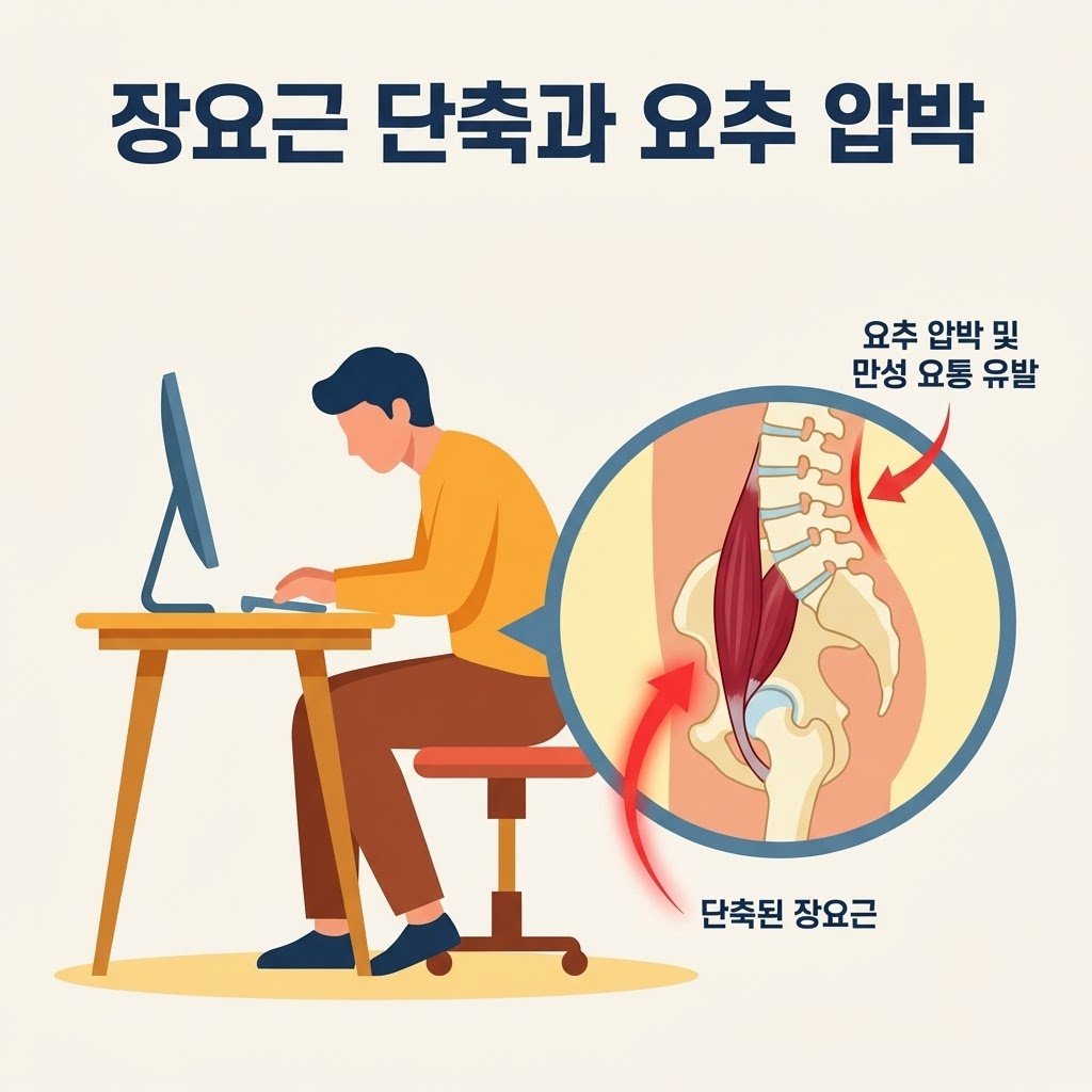 장요근 단축 요추 압박 만성 요통 원인