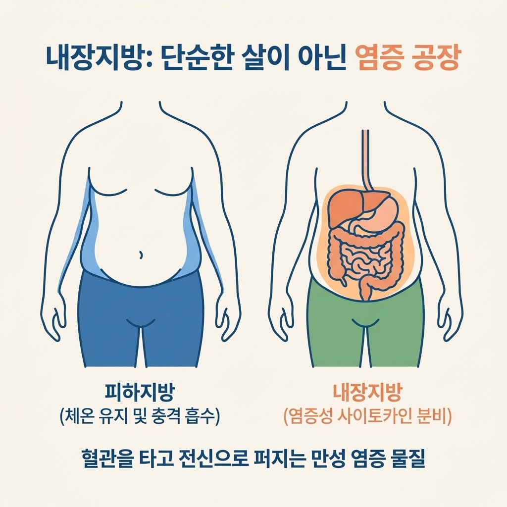 내장지방 피하지방 차이 염증성 사이토카인