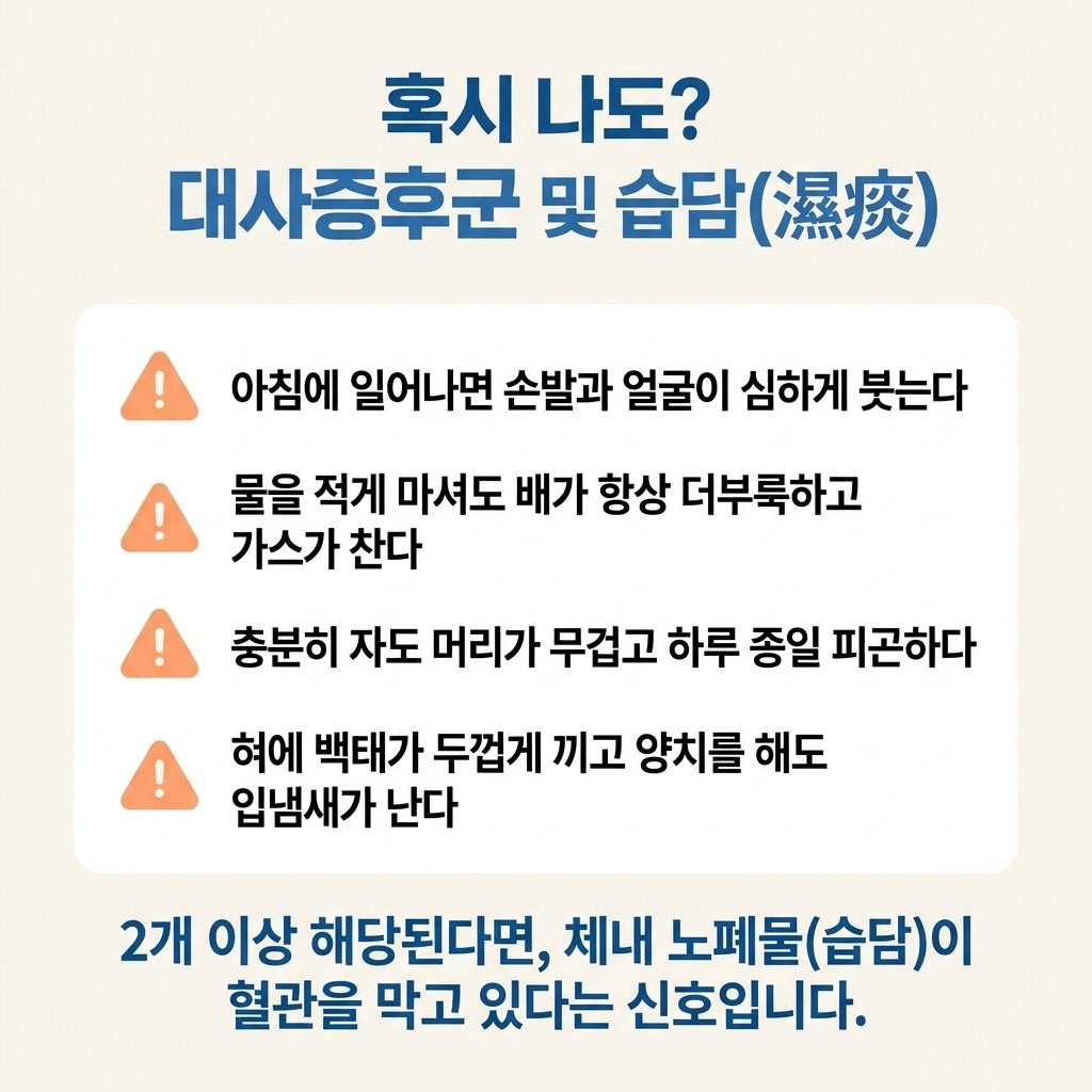습담 대사증후군 자가진단 만성피로 붓기 백태