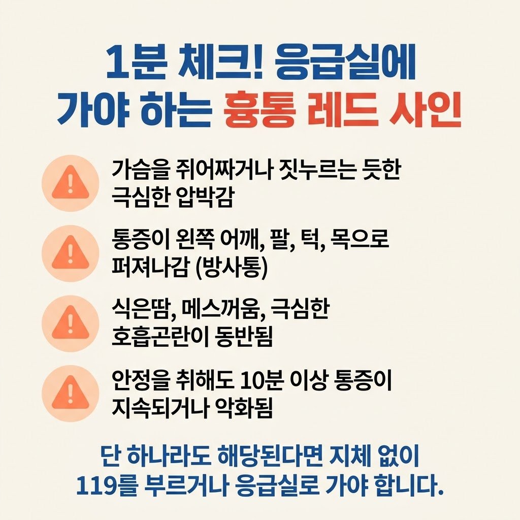 심근경색 초기증상 흉통 감별 응급실