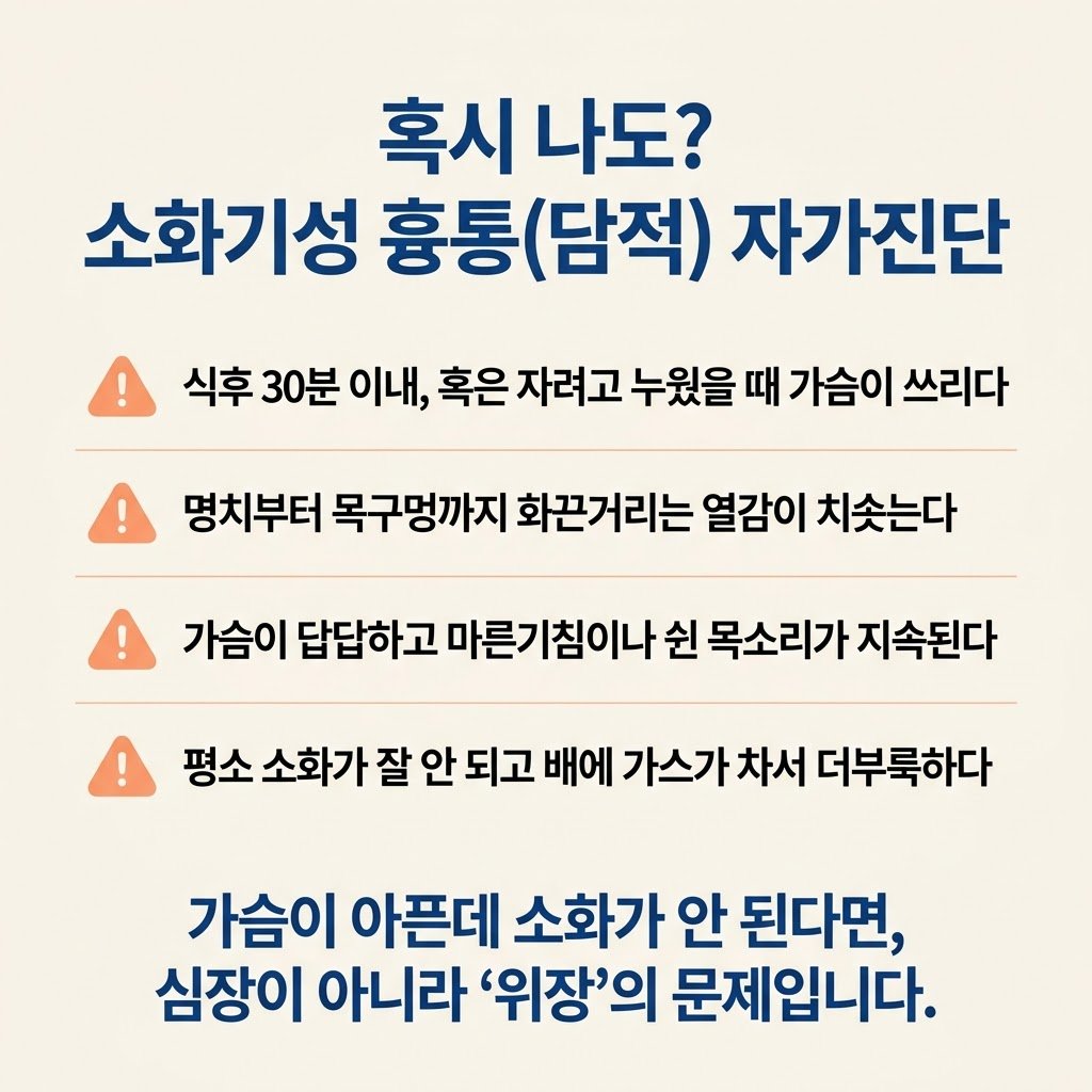 소화기성 흉통 담적 자가진단 가슴쓰림 역류성식도염