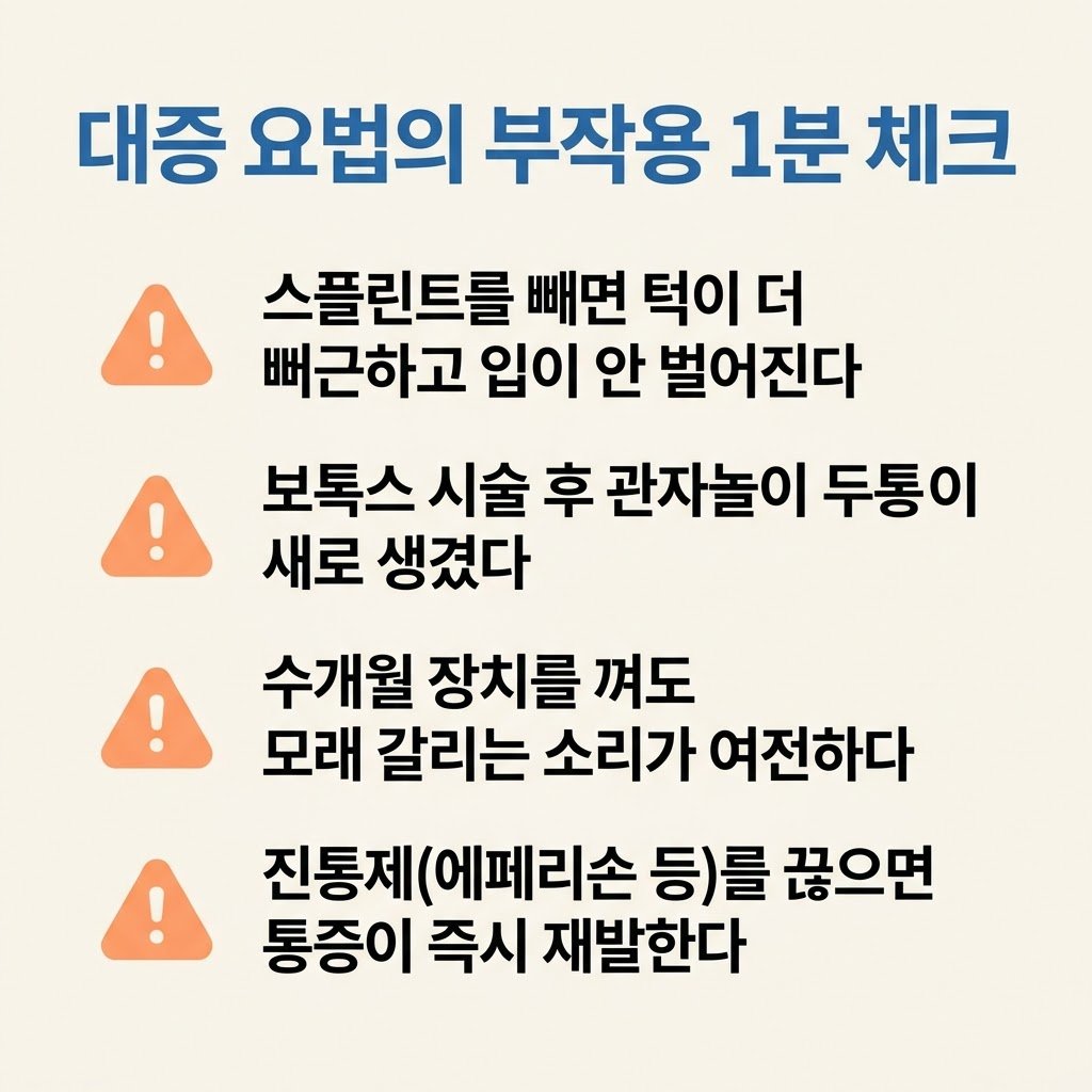 스플린트 보톡스 부작용 편두통 개구장애 자가진단
