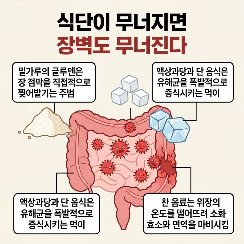 글루텐 액상과당 장점막 파괴 장누수증후군 식습관