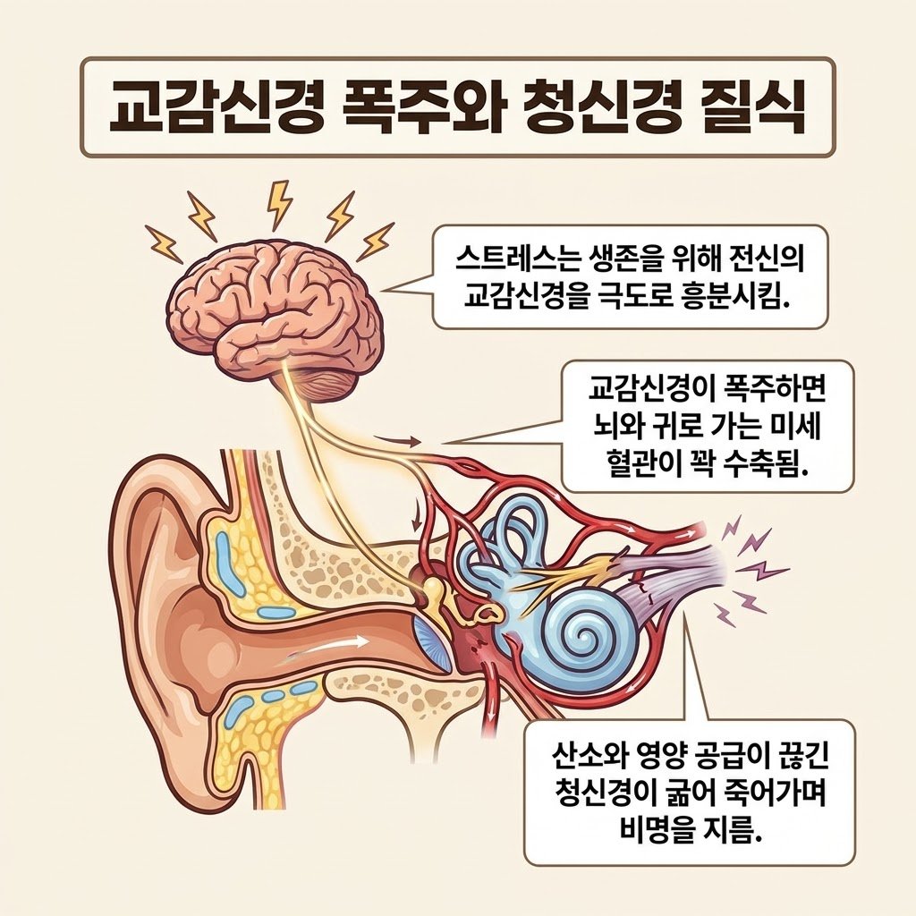 교감신경 항진 청신경 허혈 혈관 수축 이명 기전