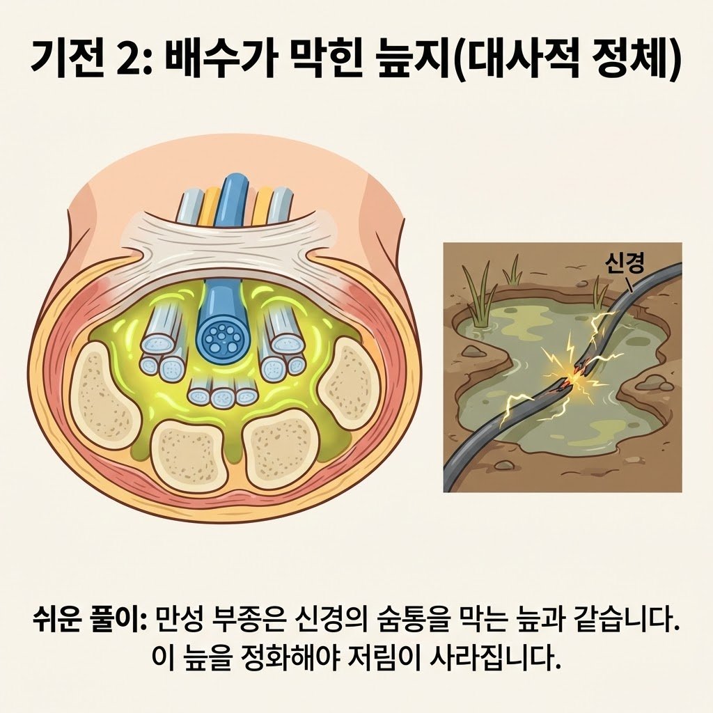정중신경 부종과 대사 정체