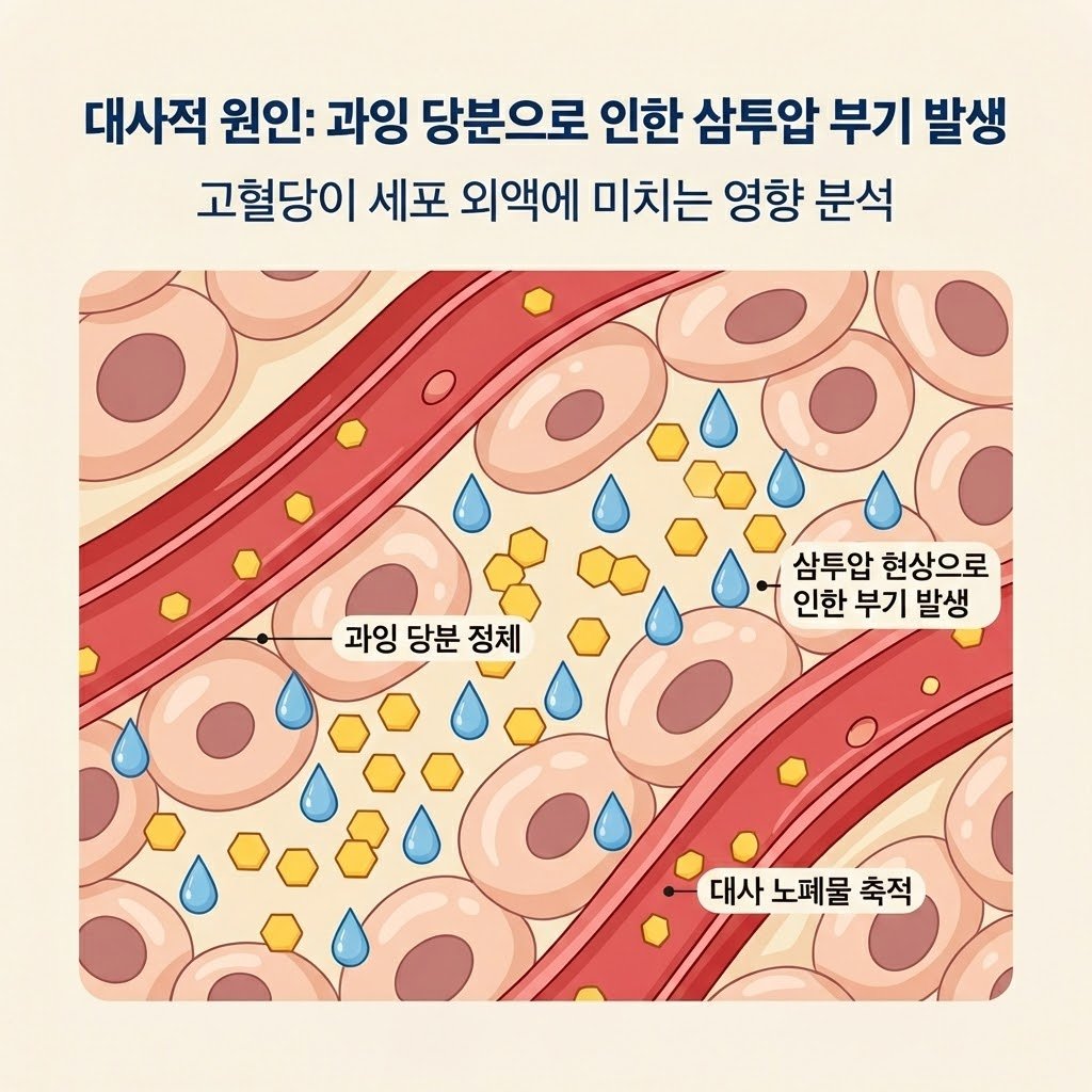 당분 정체와 부기 유발 대사 과정