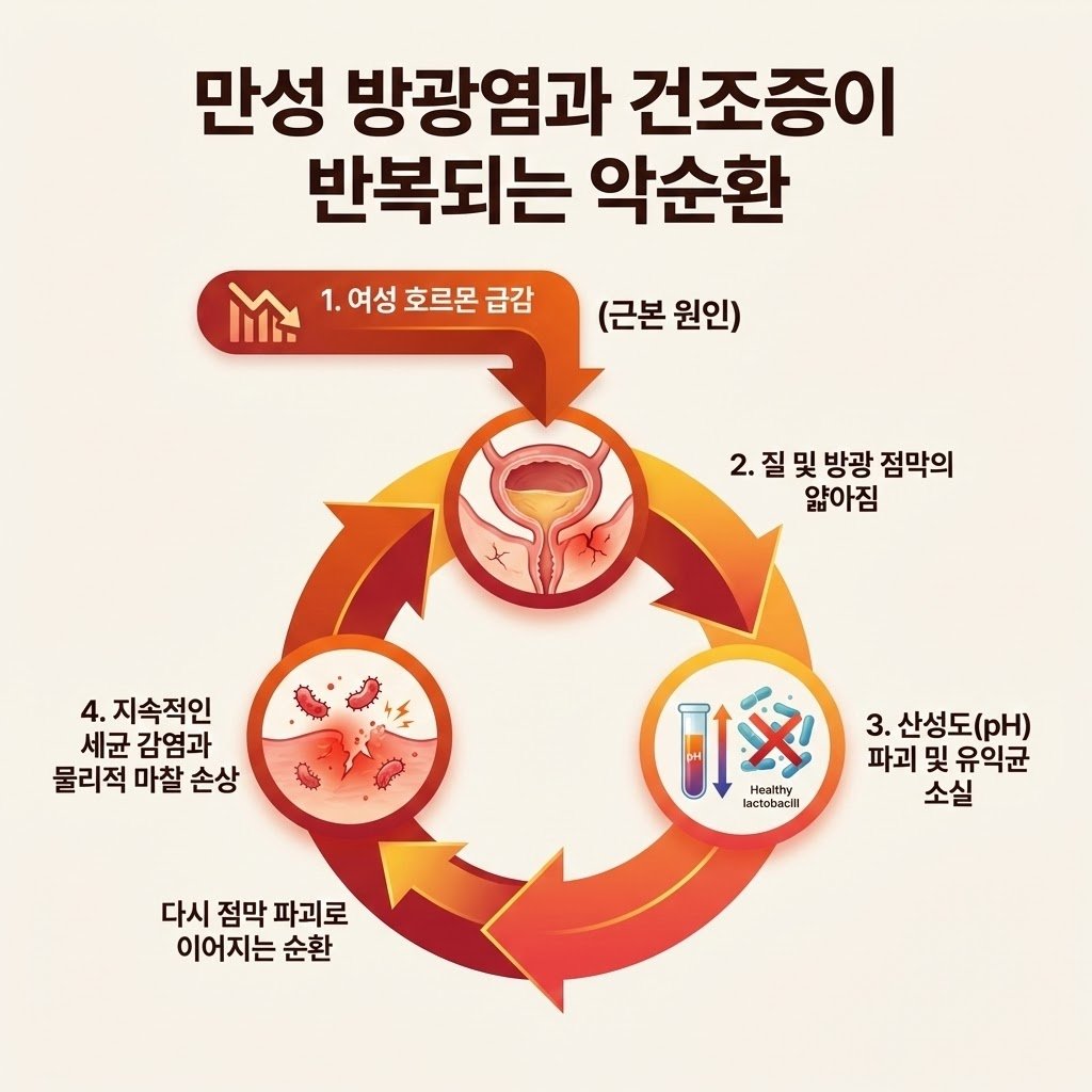 여성 만성 방광염 재발 위축성 질염 악순환
