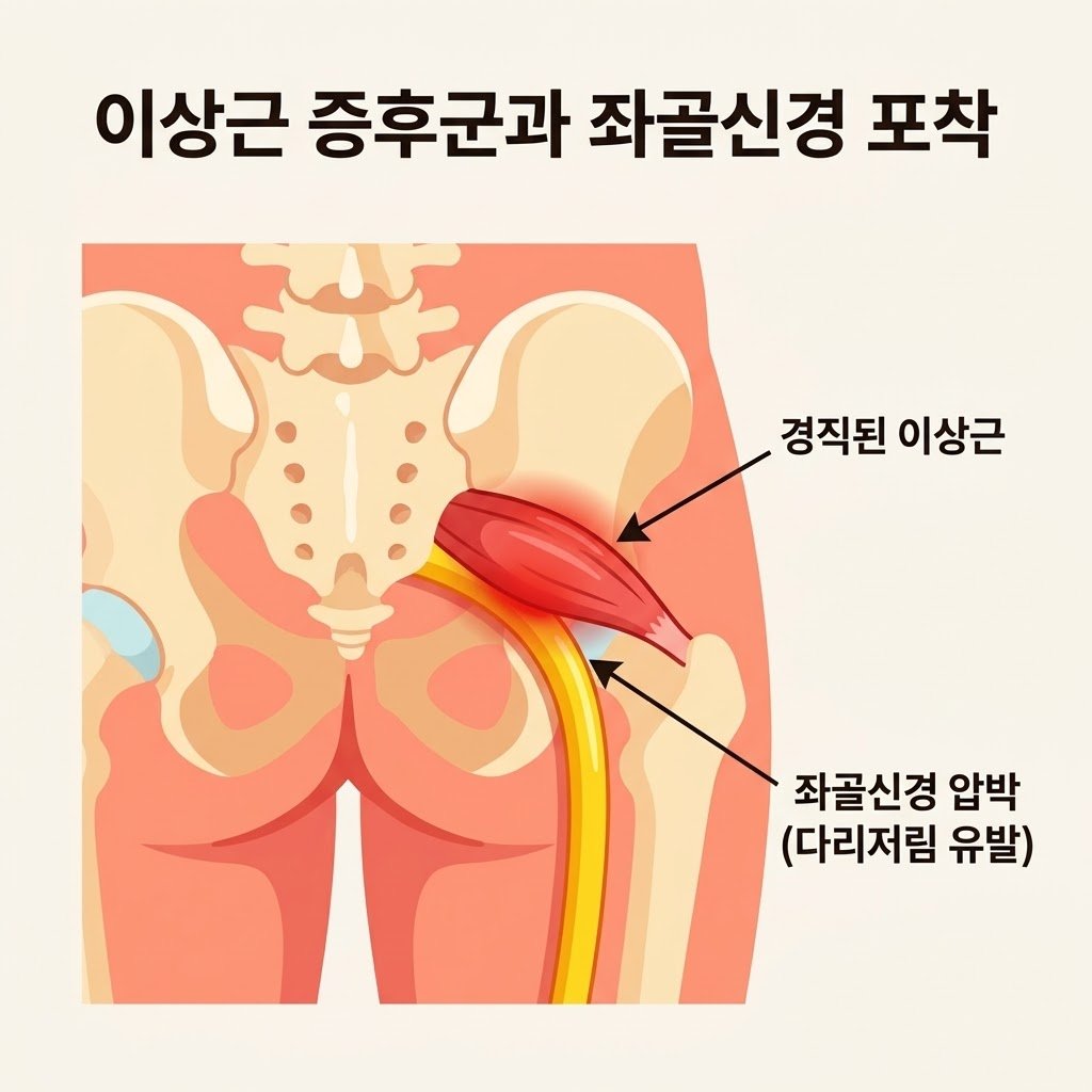 이상근 증후군 좌골신경통 다리 저림 원인