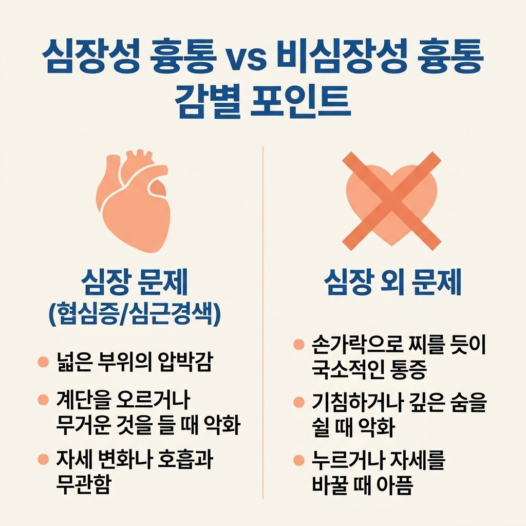 협심증 증상 감별 늑연골염 역류성 식도염 가슴통증