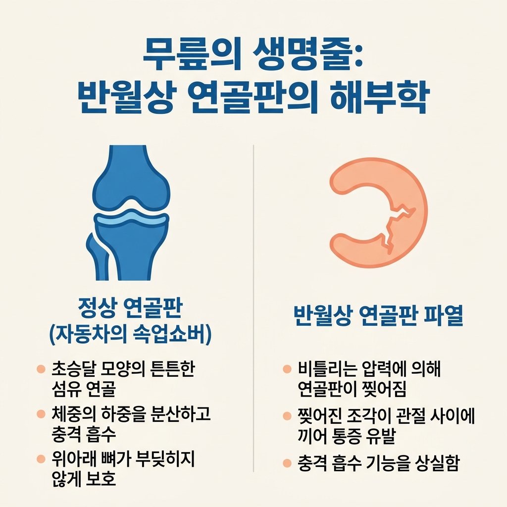 반월상 연골판 해부학 역할 충격 흡수 파열 기전
