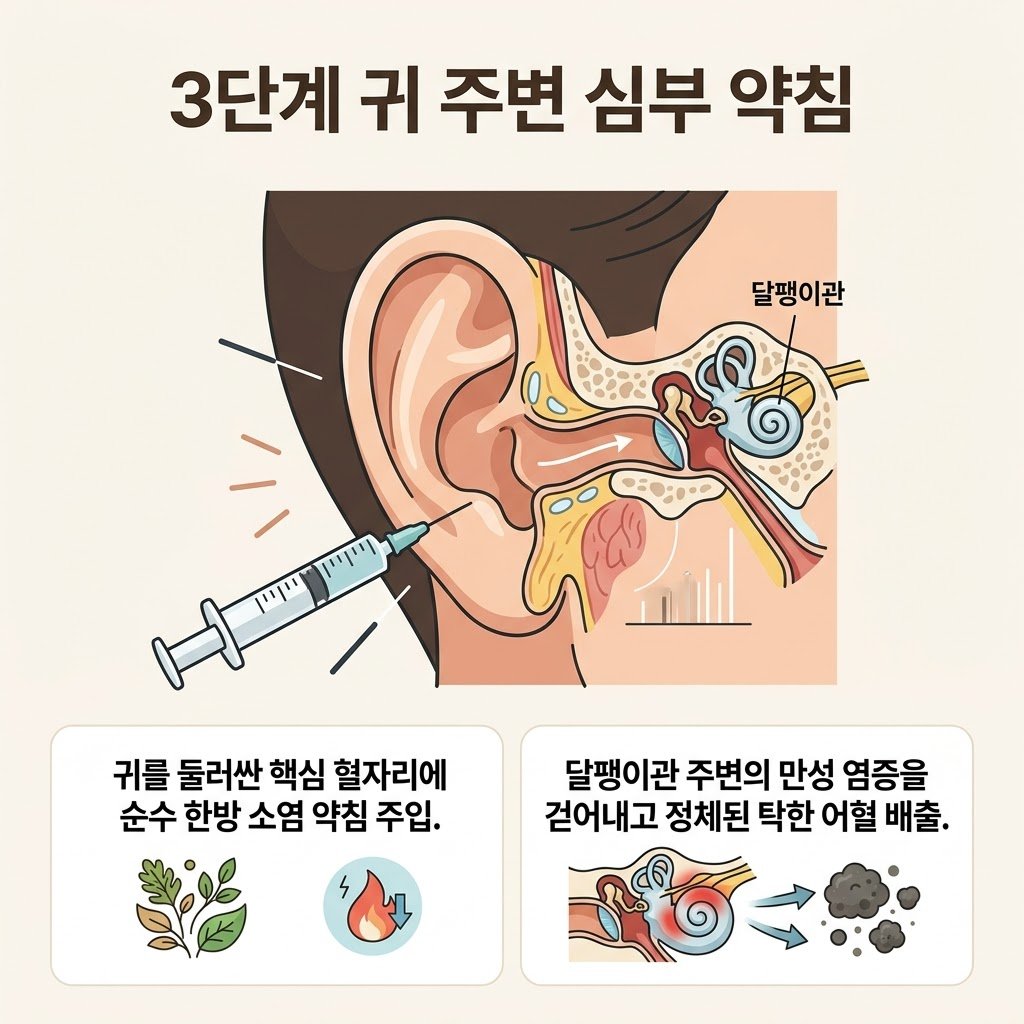 이명 약침 치료 혈자리 이문 청궁 예풍 돌발성난청 어혈