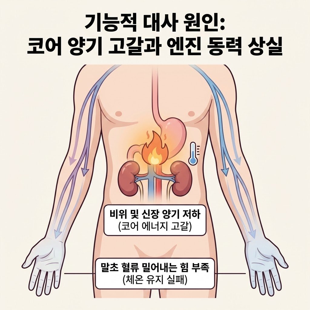 수족냉증 기능적 대사 원인 신장 비위 양기 부족 이미지