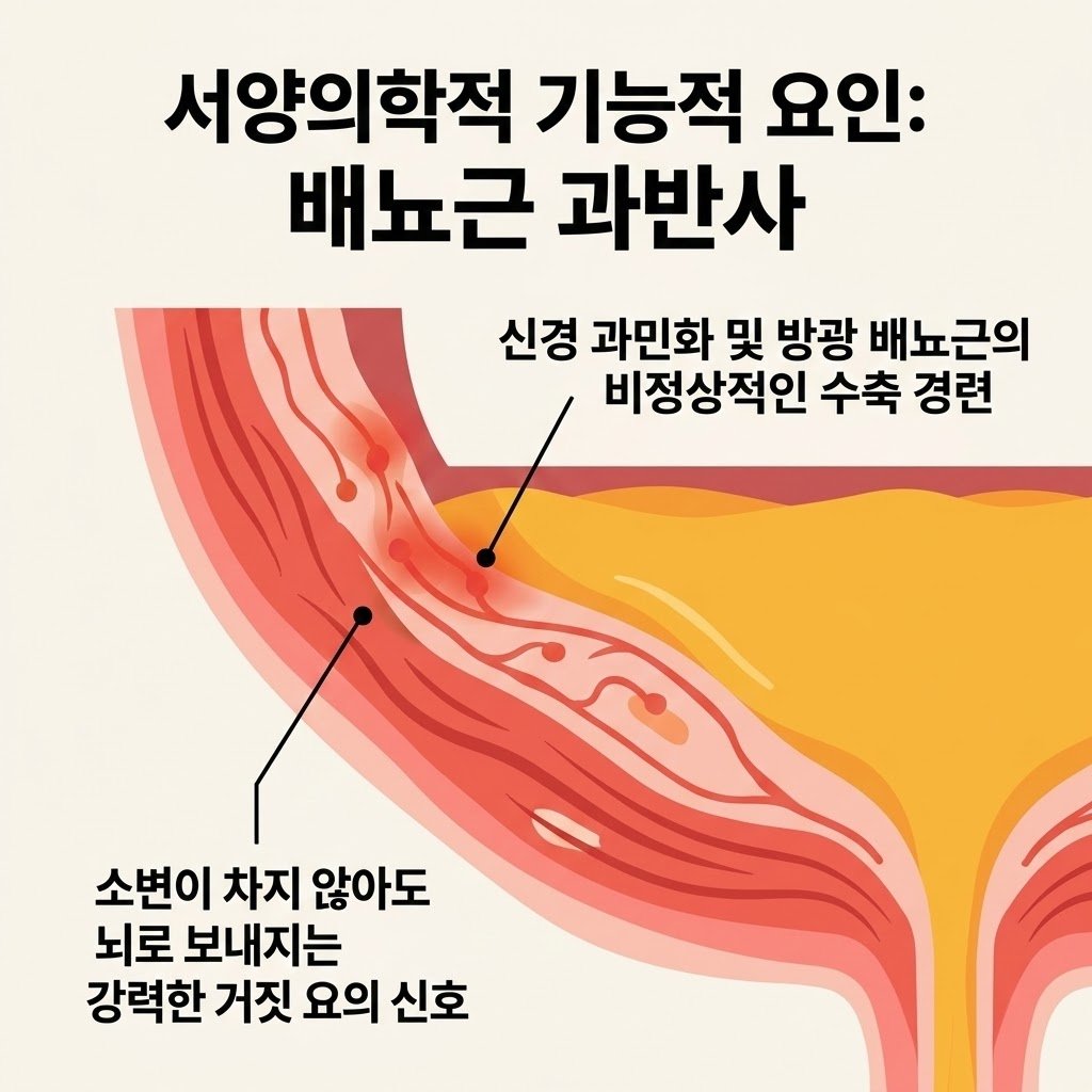 배뇨근 과반사 신경 과민 방광 수축 기능적 요인