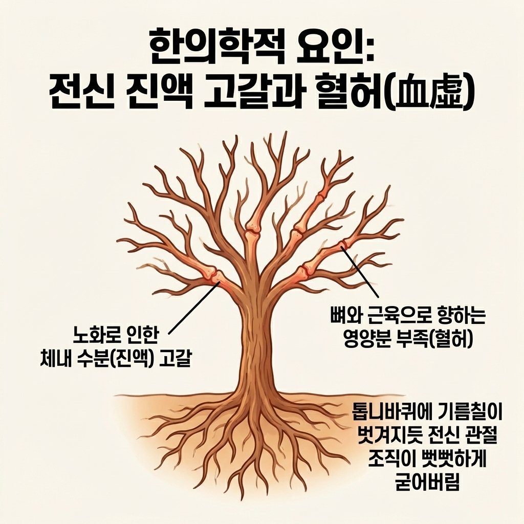 혈허 진액 고갈 관절 영양 부족 한의학적 원인