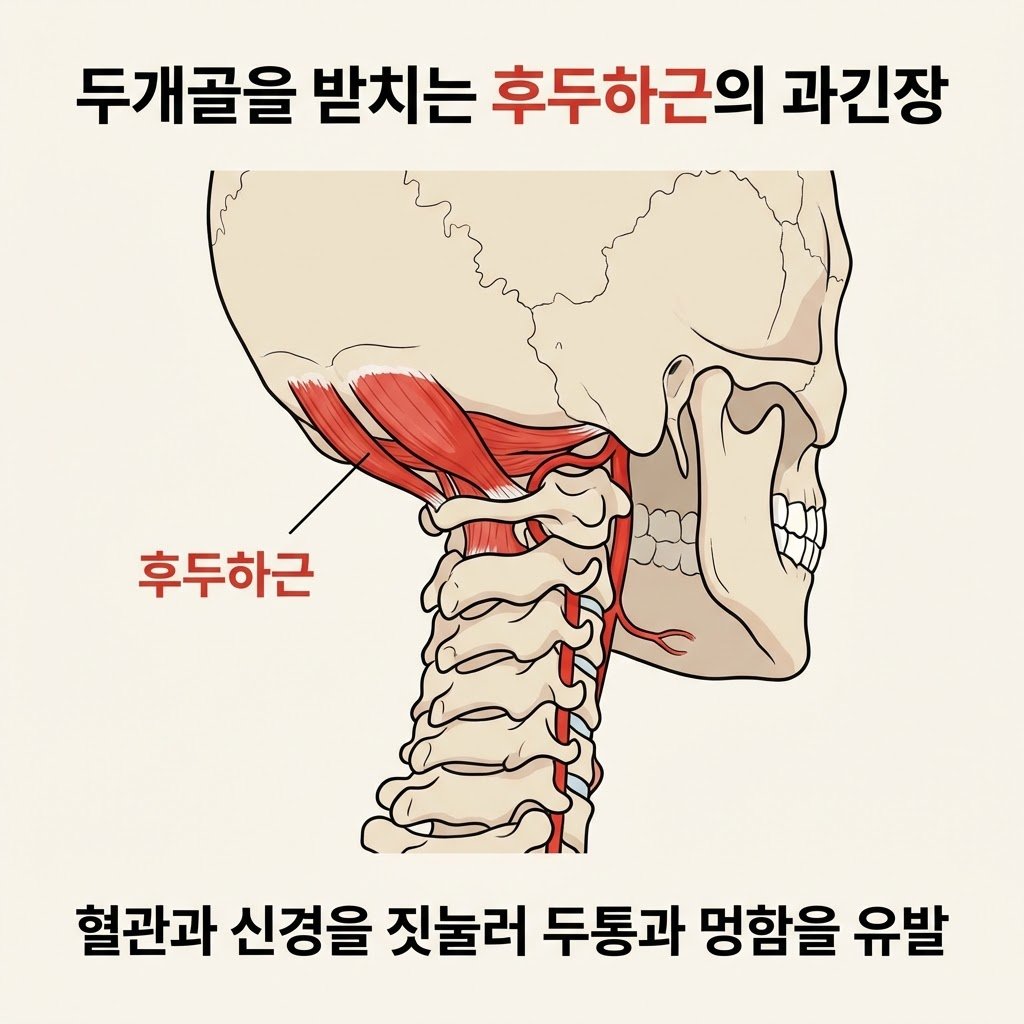 후두하근 과긴장 두통 멍함 해부학적 원인