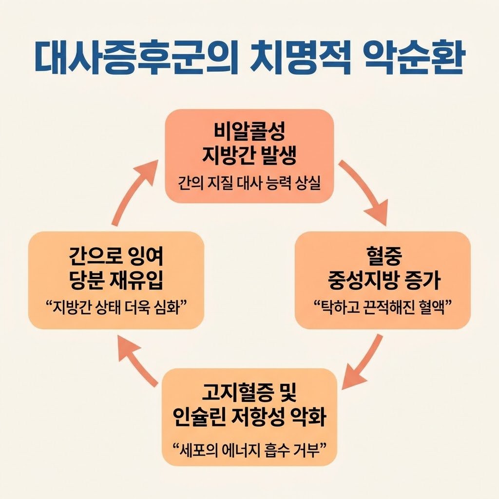 지방간 고지혈증 악순환 인슐린 저항성