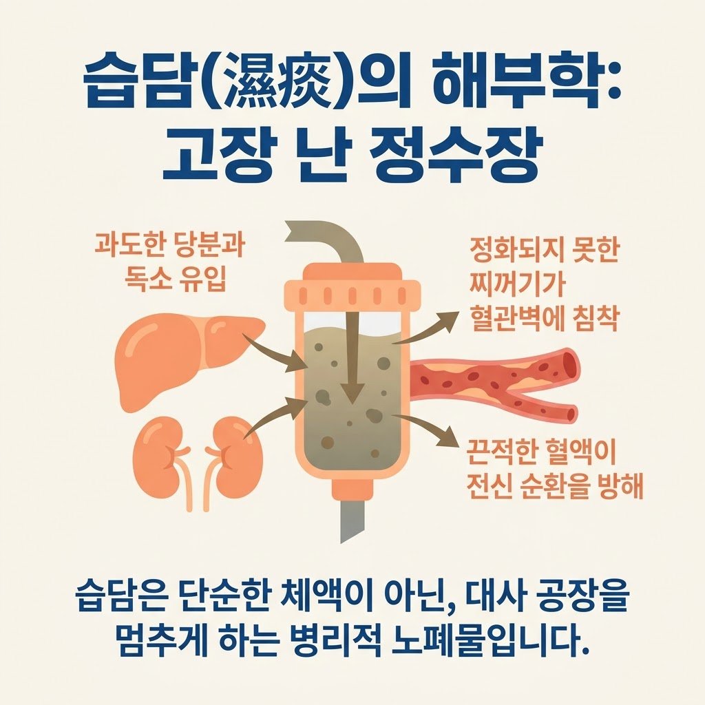 습담 원인 병리기전 고장난 정수장 끈적한 혈액