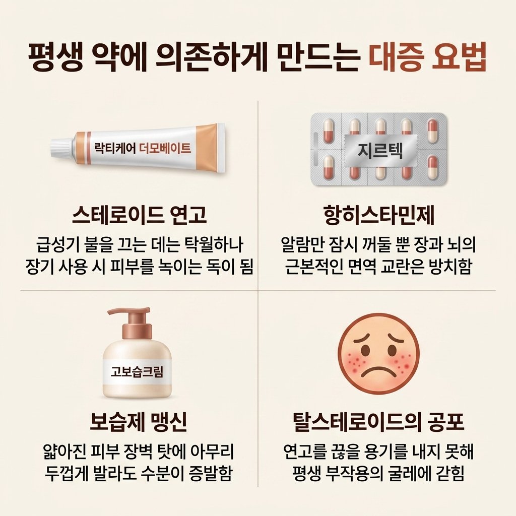 락티케어 더모베이트 스테로이드 부작용 지르텍 항히스타민제 고보습크림 한계