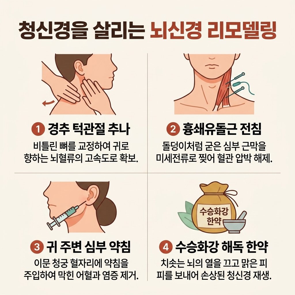이명 한의원 치료 추나교정 전침 약침 수승화강 한약 리모델링