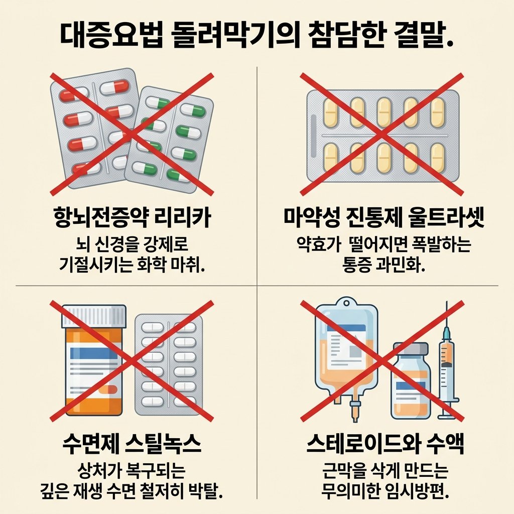 리리카 심발타 울트라셋 스틸녹스 마약성 진통제 부작용 약물 돌려막기