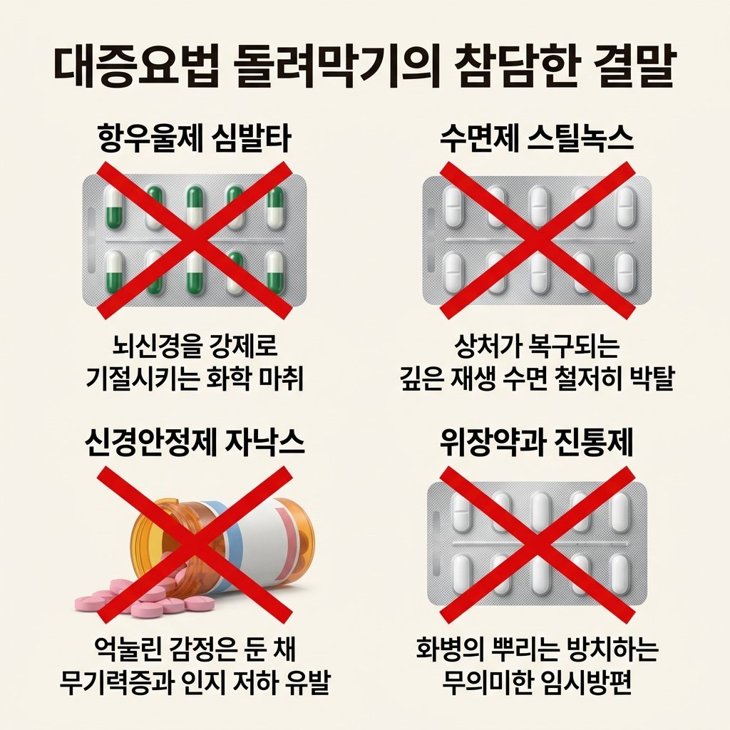 심발타 스틸녹스 자낙스 부작용 항우울제 신경안정제 약물 돌려막기