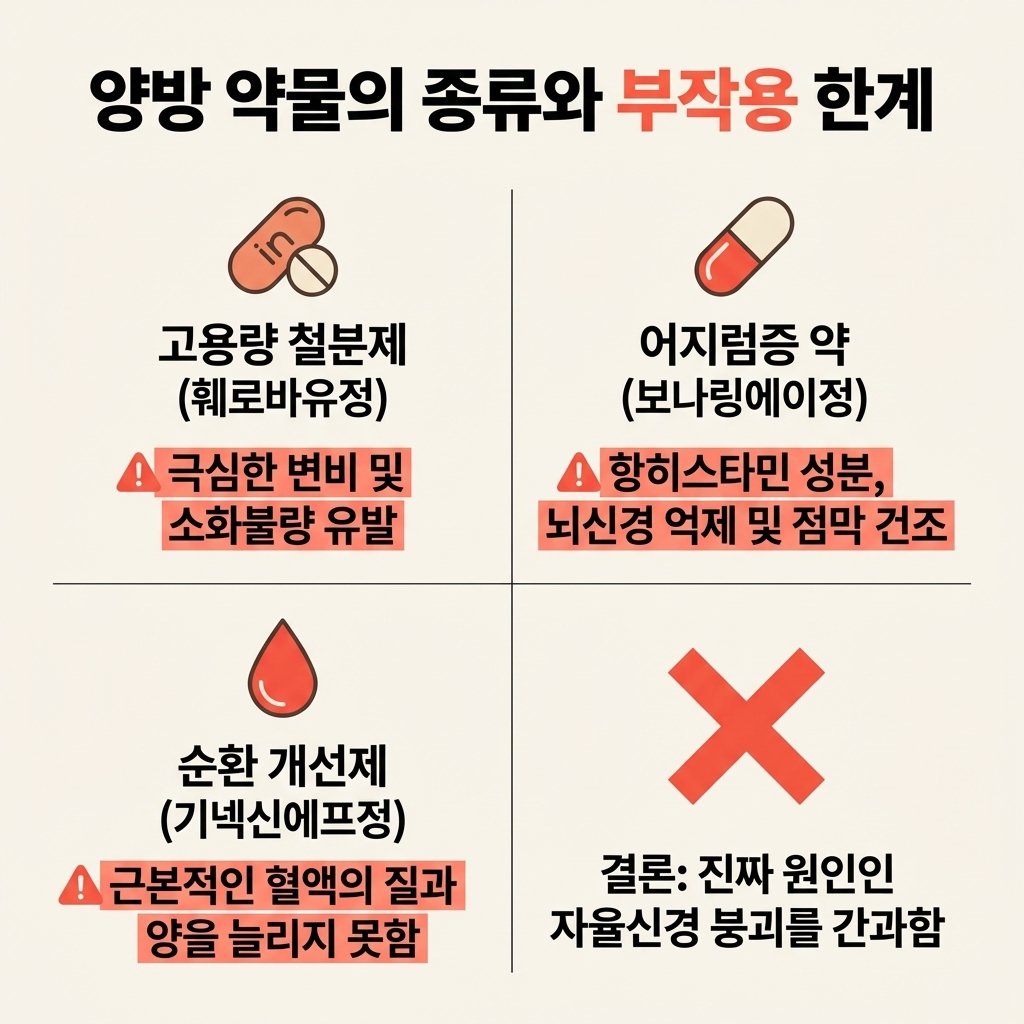 철분제 훼로바유정 부작용 변비 보나링에이정 어지럼증 약