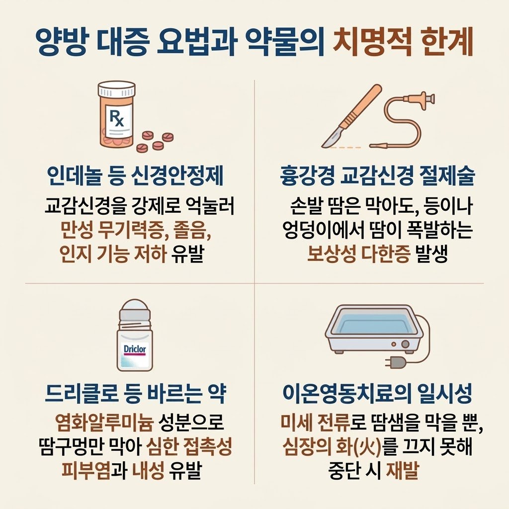 인데놀 부작용 드리클로 내성 교감신경 절제술 이온영동치료