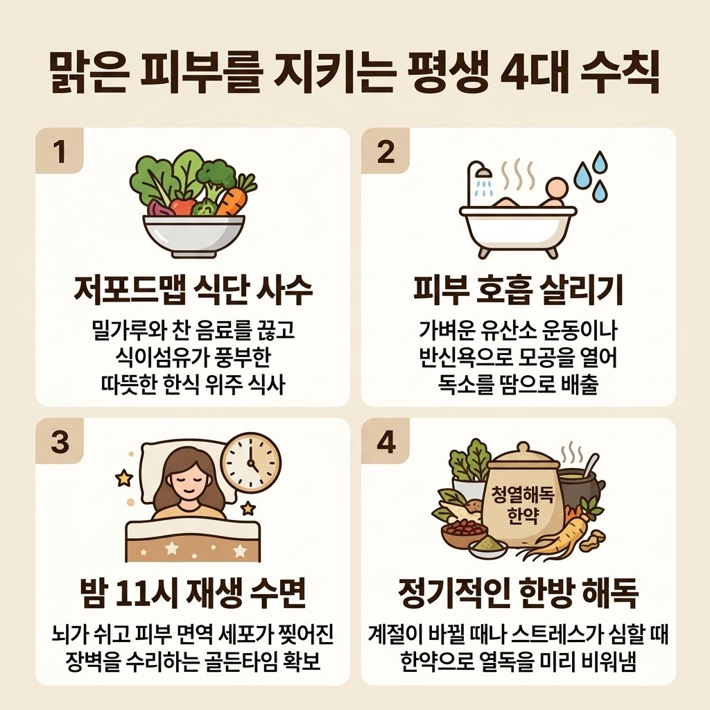 따뜻하고 속 편한 피부 해독 식단: 저포드맵(Low-FODMAP) 음식표