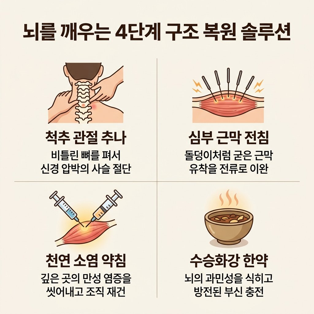 섬유근육통 한의학적 치료 추나 전침 약침 한약 4단계 솔루션