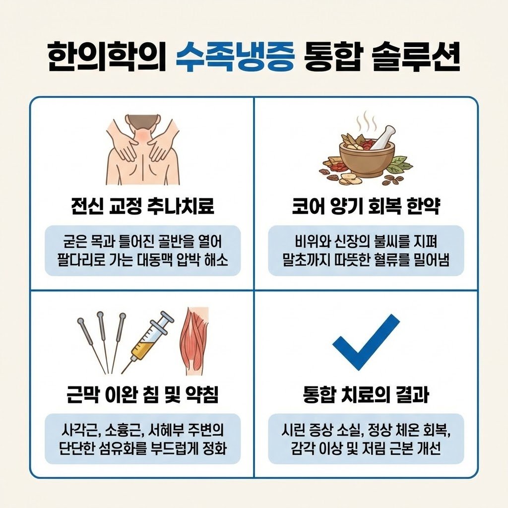 수족냉증 한의학 통합 솔루션 추나 한약 이미지