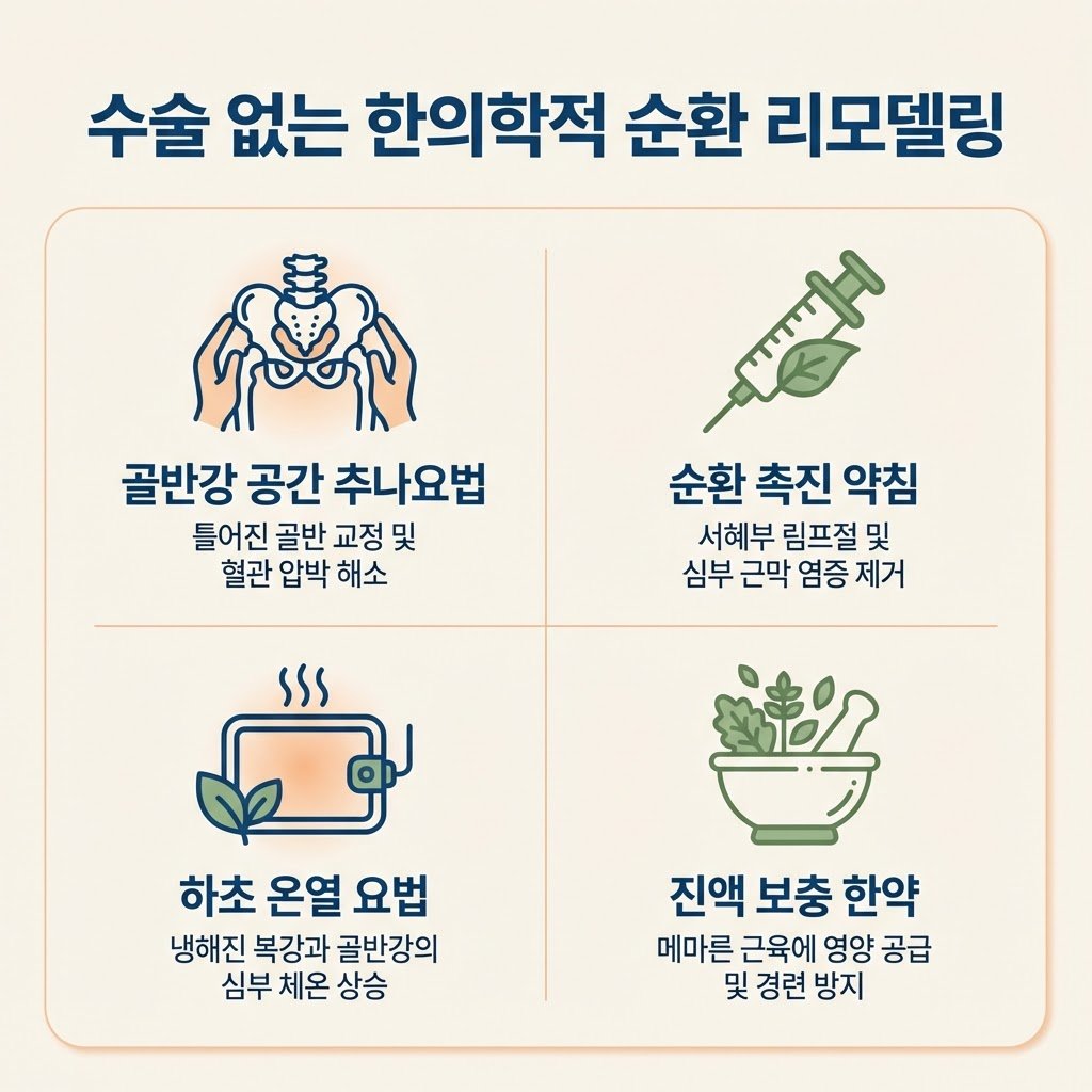 골반 추나요법 약침 하초 온열 요법 진액 보충 한약 작약감초탕