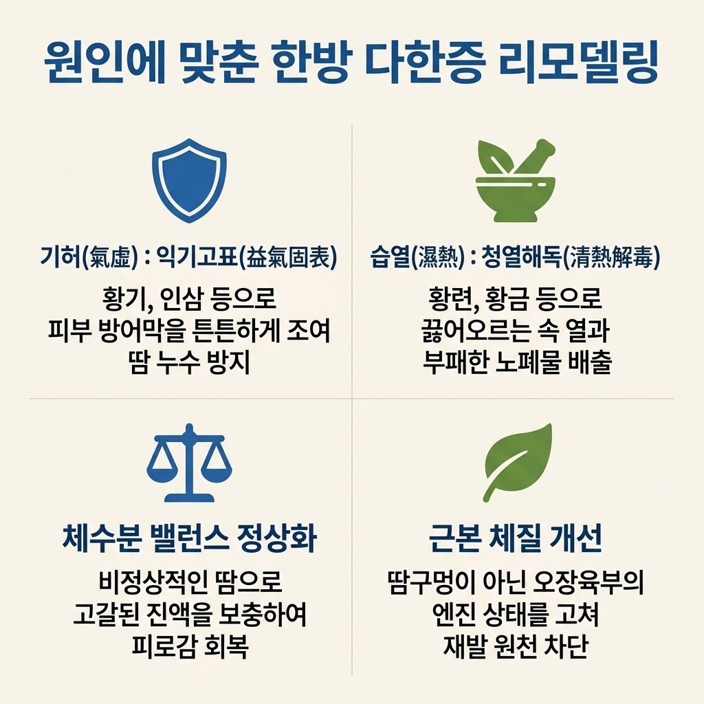 다한증 한의원 치료 익기고표 청열해독 체질개선