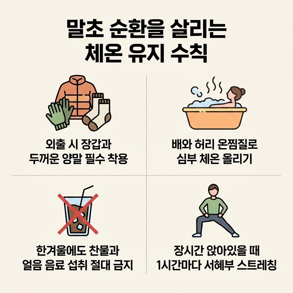 수족냉증 체온 유지 생활 수칙 이미지