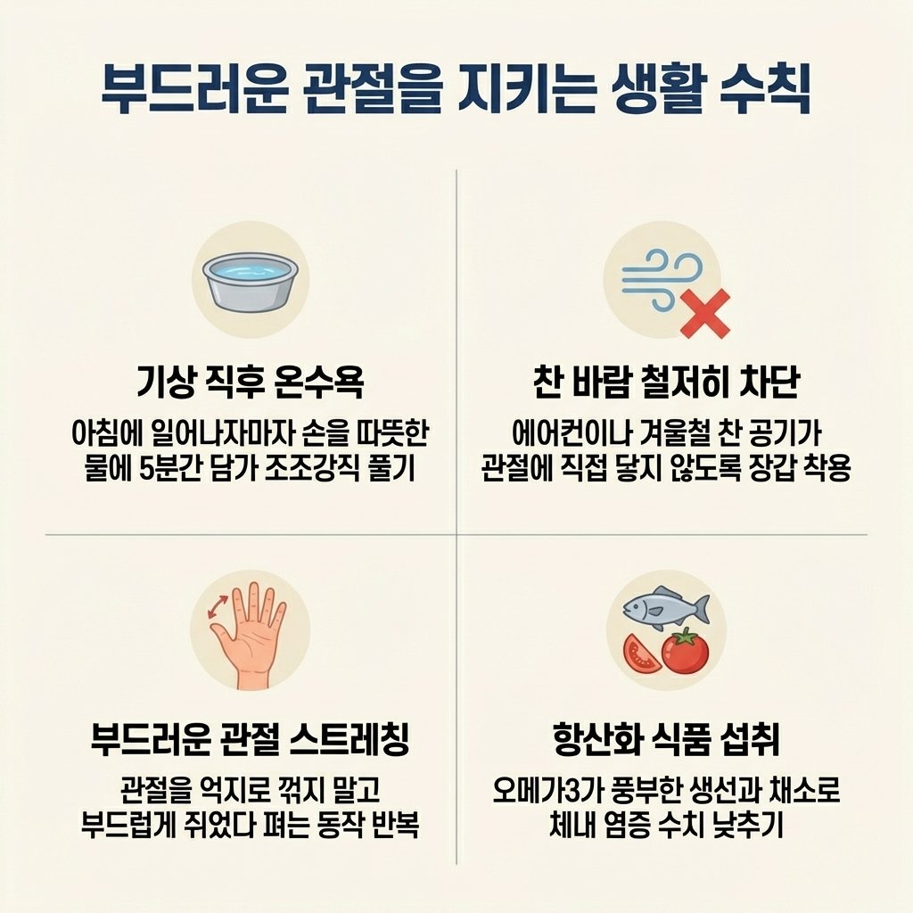 조조강직 푸는법 관절통 예방 온수욕 항산화 식품