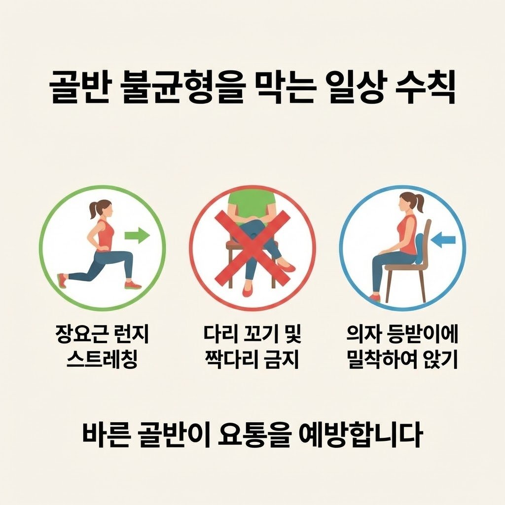 장요근 스트레칭 다리 꼬기 금지 바른 자세