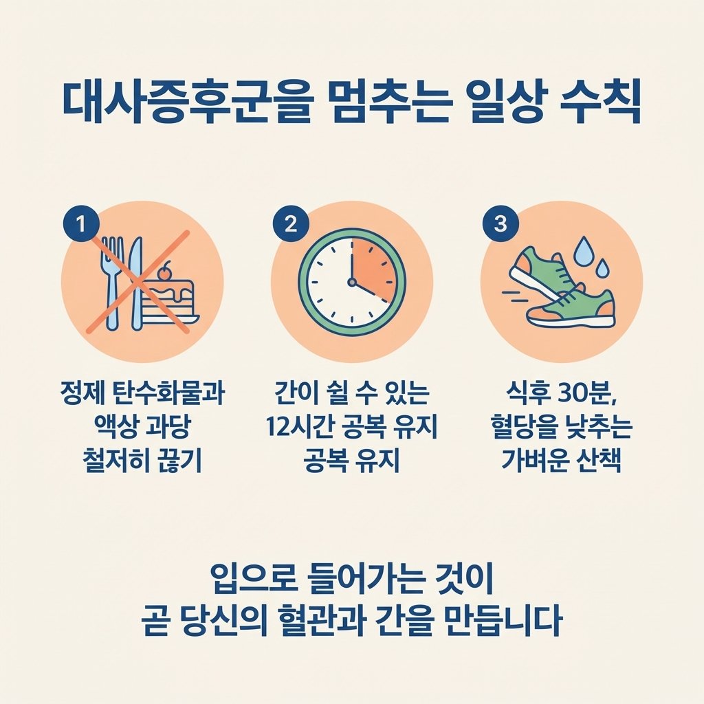 대사증후군 식단 관리 공복 유지 산책