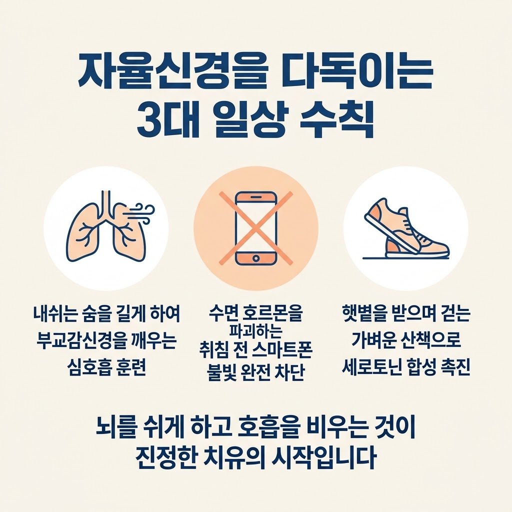 자율신경실조증 극복 심호흡 스마트폰 금지 산책