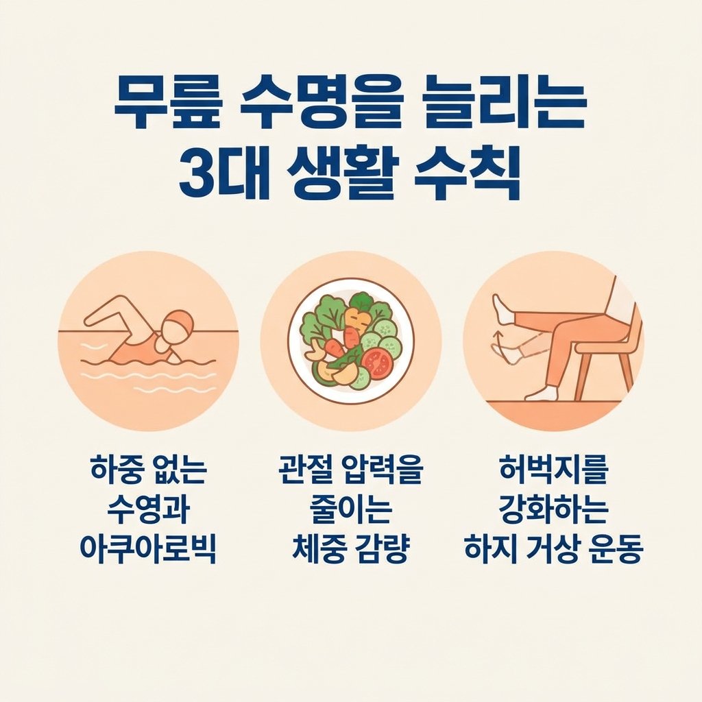 인공관절 수술 예방 생활수칙 수영 체중감량 하지거상 운동