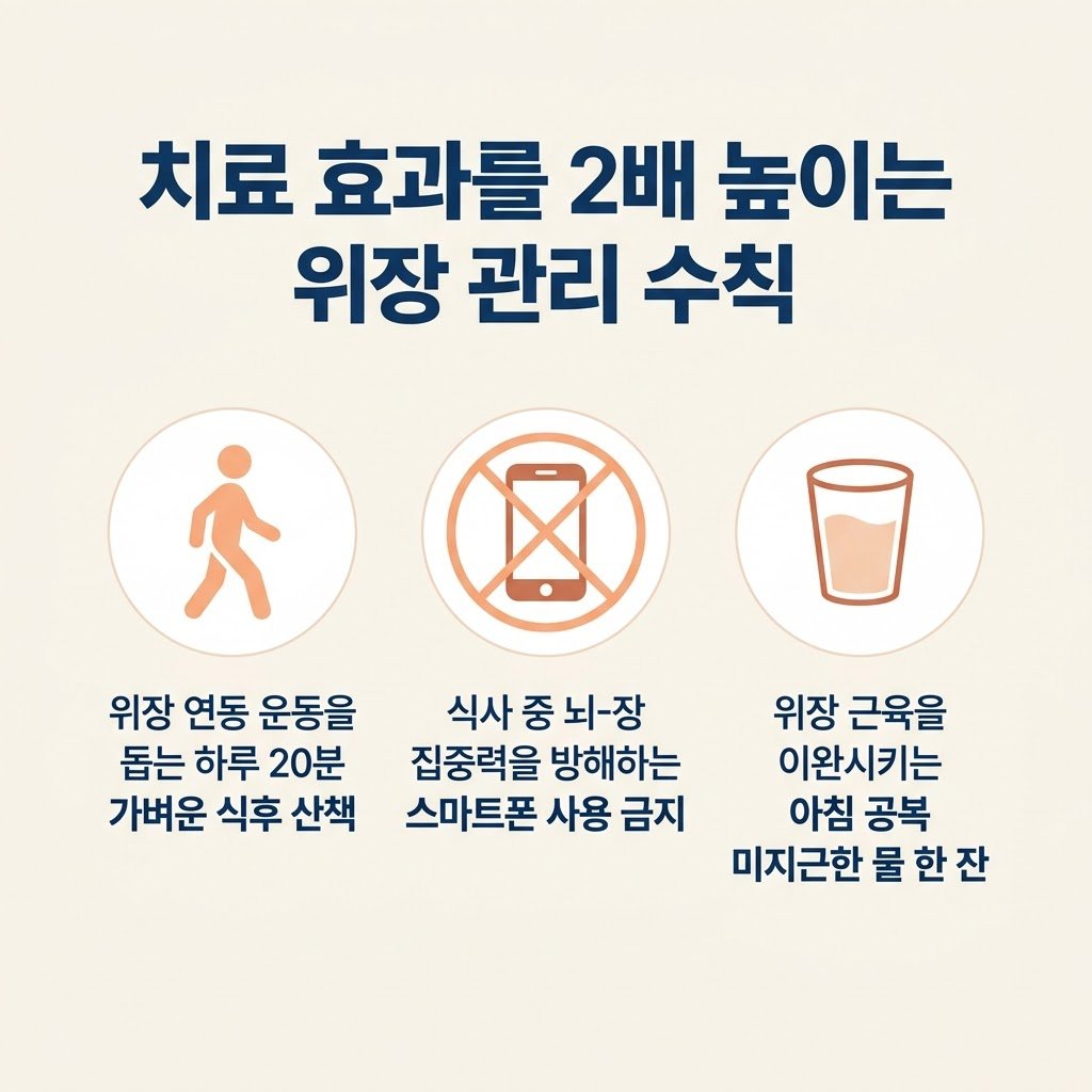 위장병 재발 방지 생활수칙 식후산책 스마트폰금지 미지근한물