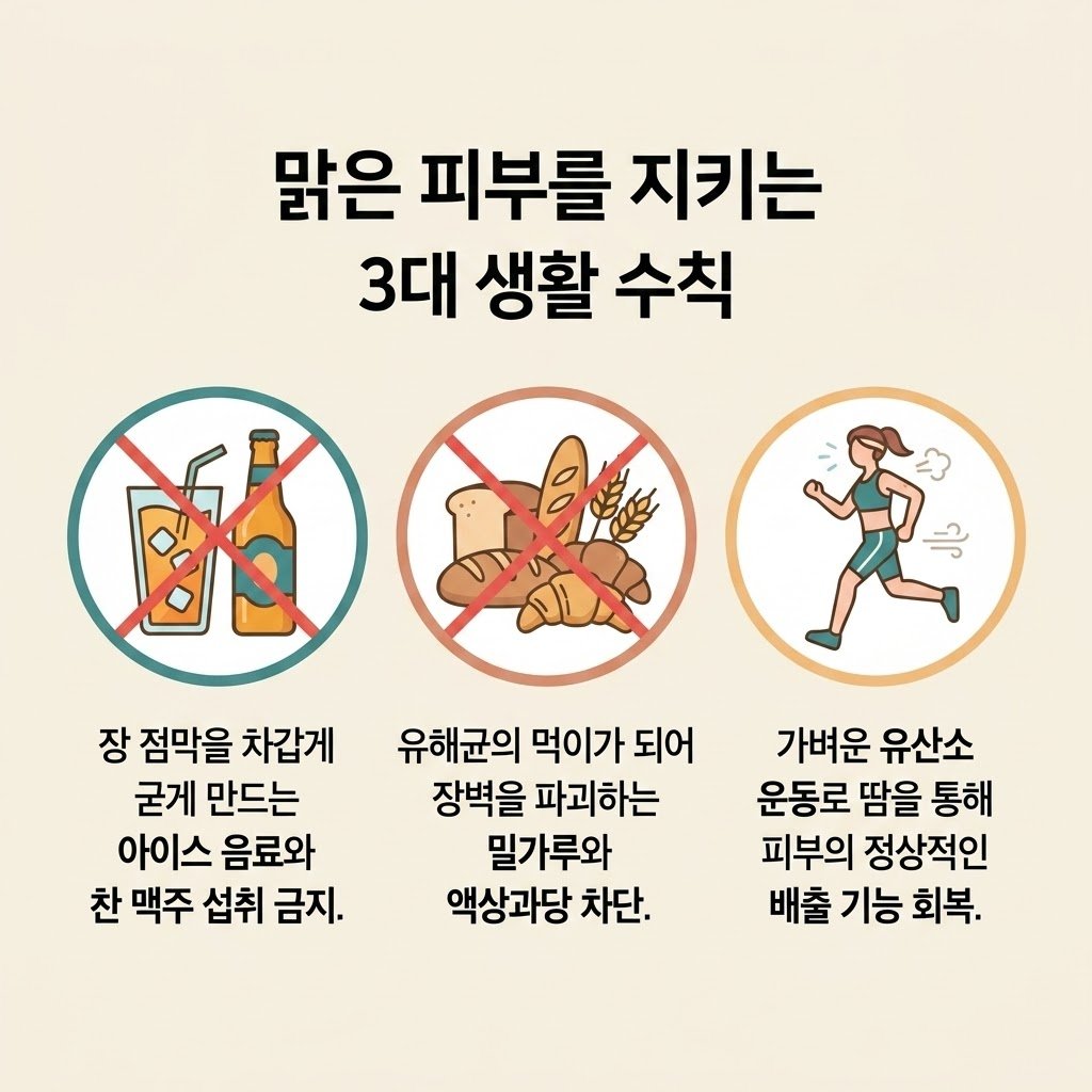 피부염 식단관리 밀가루 액상과당 아이스음료 금지