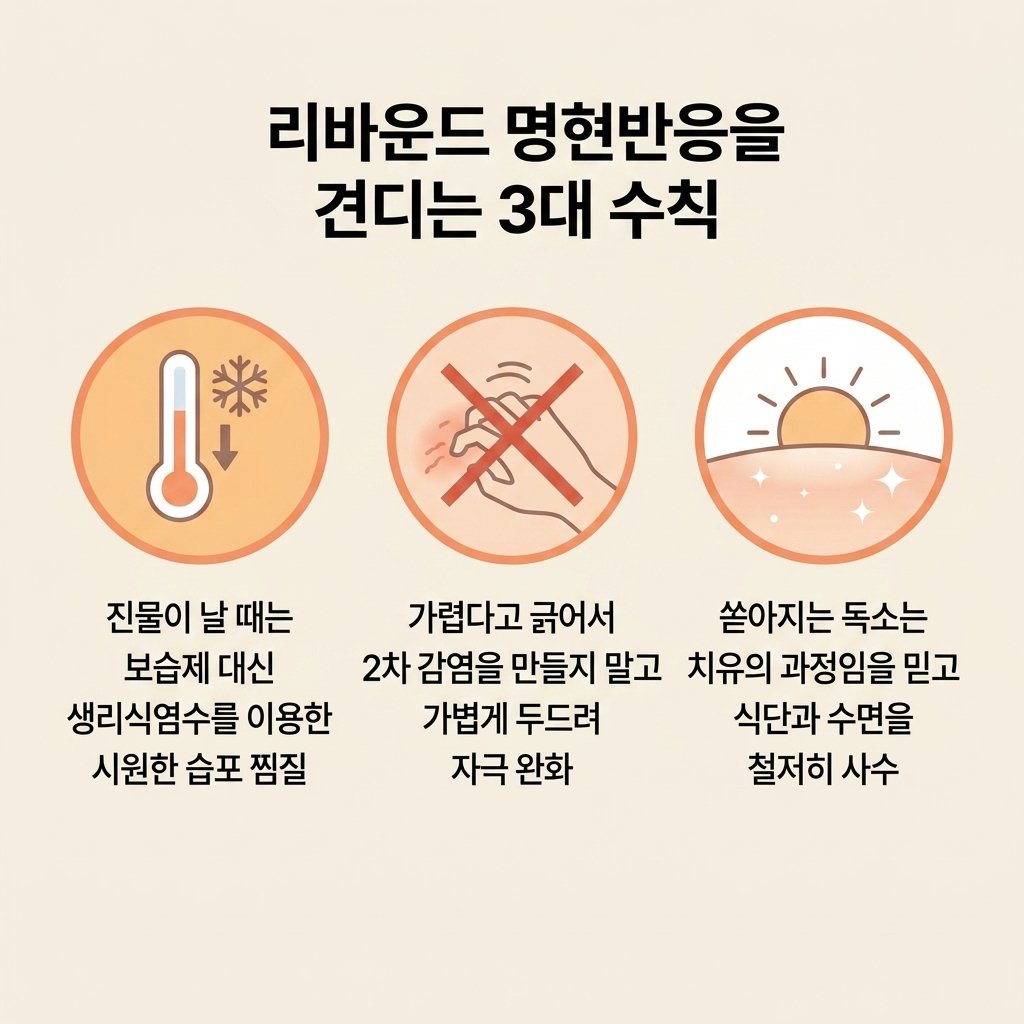리바운드현상 대처법 생리식염수습포 두드리기 식단수면관리